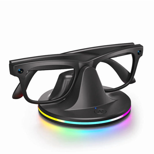 Smart Glasses Charging Dock, RGB LED Travel Station with Cable, Fast & Secure Charging Base