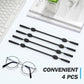 Adjustable Glasses Straps, 4Pcs Sunglasses Holder String Eyewear Retainer Polyester Neck Eyeglasses Lanyard, Black